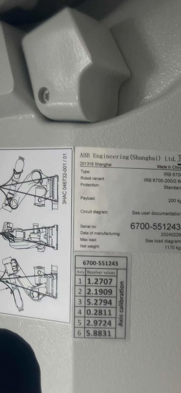NEW ABB IRB 4600-60 / 2.05 M2004 Bagian Pemuatan, Pengolahan Mesin Pengukuran 60kg Pengepakan
