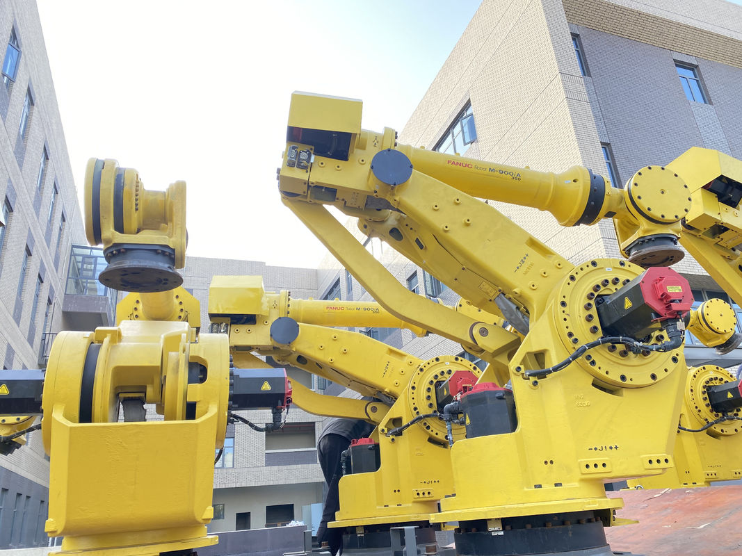 Fanuc M-900iA 350 Robot yang Digunakan 6 Poros 2655mm Reach R30iA Controller Sempurna untuk Palletizing dan Banyak Lagi